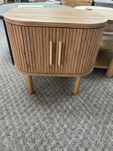 lot 51 image: Safavieh Tealla OakGold 2 Door Nightstand - MSRP $314