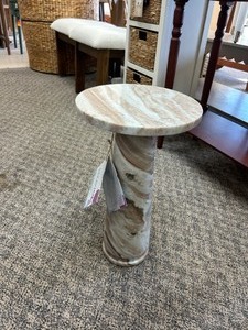 lot 53 image: Safavieh Valentia Round Marble Accent Table - MSRP $236
