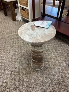 lot 54 image: Safavieh Valentia Round Marble Accent Table - MSRP $236