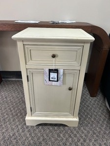 lot 69 image: Safavieh Jarome Storage End Table W Drawer and Door - MSRP $275