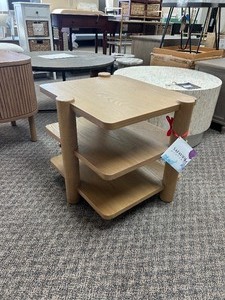 lot 81 image: Safavieh Edisyn 3 Shelf Wood Accent Table - MSRP $248