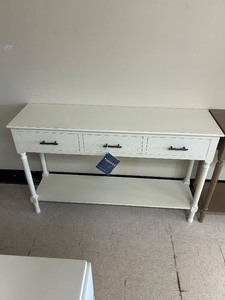 lot 83 image: Safavieh Peyton 3 Drawer Console Table - MSRP $326