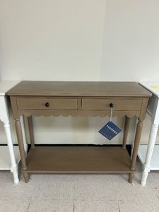 lot 84 image: Safavieh Haven 2 Drawer Console Table - MSRP $368