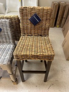 lot 113 image: Safavieh Tobie Rattan Bar Stool - MSRP $388