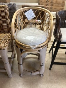 lot 116 image: Safavieh Yuta Rattan Swivel Counter Stool - MSRP $340