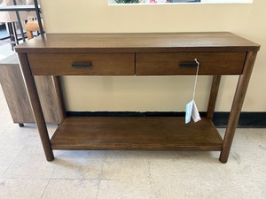 lot 137 image: Safavieh Jaylessa Wood 2 Drawer Console Table - MSRP $137