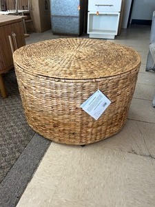 lot 50 image: Safavieh Jesse Wicker Storage Coffee Table - MSRP $260