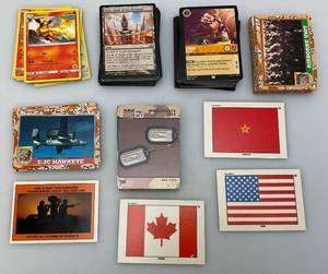 lot 18 image: Misc. Unsorted Collectible Trading Cards Including Pokemon, Magic And More