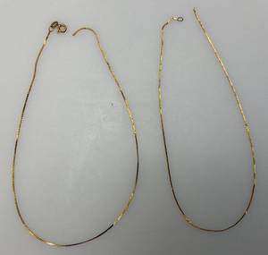 lot 52 image: 24 14K Marked Necklaces 2.04 Grams (Needs Repair)