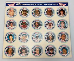 lot 67 image: 1988 Jiffy Pop Collectors MLB Limited Edtion Sheet