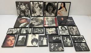 lot 131 image: Misc. Framed Behind Glass Famous People Pictures Including Authographed Dolly Parton, Beatles, Johnny Cash And More