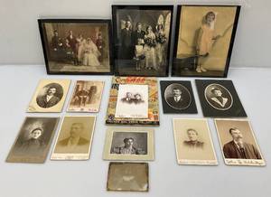 lot 132 image: Vintage Photographs Including Glass Negative, Hand Colored Picture And More