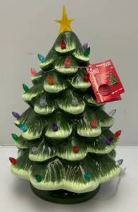 lot 146 image: Merry Moments Ceramic Battery Operated Light Up Christmas Tree New With Tag (Missing Two Lights.) 14