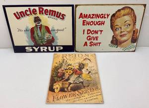 lot 161 image: Misc. Tin Advertisement Signs Most 12 x 16