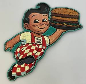 lot 163 image: Vintage Embossed Metal BIG BOY Sign 12 x 13 12