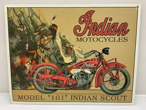 lot 195 image: 1990s INDIAN MOTORCYCLES Tin Sign 12.5 x 16