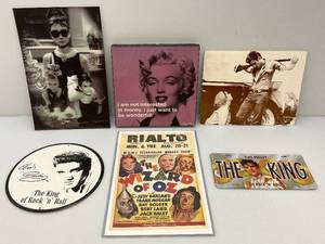 lot 202 image: Vintage Audrey Hepburn,Elvis, Marilyn Monroe And James Dean Prints And Wizard Of Oz