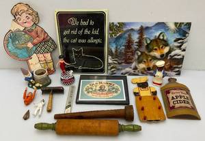 lot 210 image: Misc. Vintage Collectibles And Primitive Items