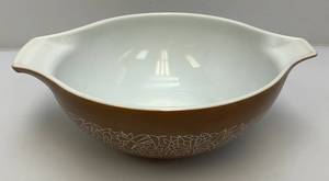 lot 212 image: Vintage PYREX Cinderella Bowl Woodland Brown Large NestingMixing Bowl