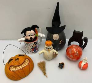 lot 216 image: Misc. Vintage Halloween Dcor And More Including MICKEY MOUSE