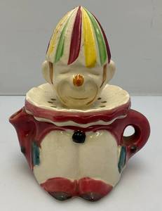 lot 239 image: Vintage Japan Ceramic Clown Reamer Juicer Pitcher