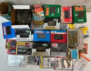 lot 118 image: Collection of Assorted Screws, Nails, and Fasteners