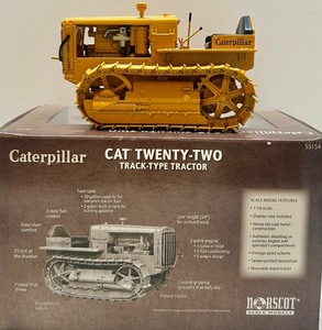 lot 17 image: Norscot Caterpillar CAT Twenty-Two Track-Type Tractor Diecast Model with Display Case
