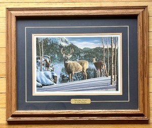 lot 24 image: Framed Kim Norlien Morning View Wildlife Art Print (1993)