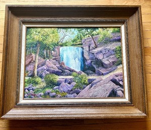 lot 42 image: Framed Original Oil Painting Waterfall Landscape by Paul Brown