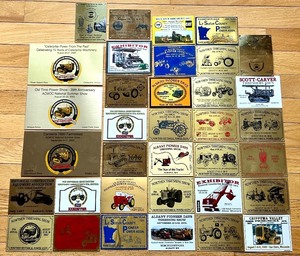 lot 55 image: Collection of Antique Tractor and Machinery Show Brass Plaques and Badges