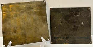 lot 62 image: Lot of 2 Vintage Caterpillar Tractor Brass Identification Plates