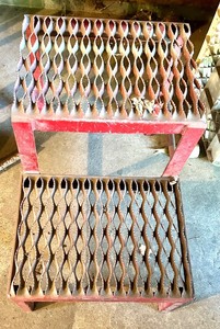 lot 156 image: Heavy-Duty Metal Step Stool with Two Steps