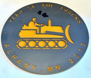 lot 180 image: Albany MN 2013 Year of the Tracks Metal Sign
