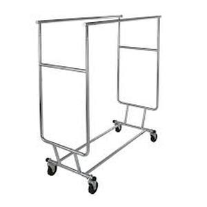lot 3 image: Double Folding Rolling Rack   Customer Returns See Pictures