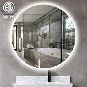 lot 6 image: HOMLUX 32 in. W x 32 in. H Round Frameless LED Light with Anti-Fog Wall Mounted Bathroom Vanity Mirror  Customer Returns See Pictures