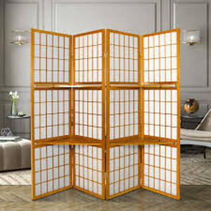 lot 16 image: RED LANTERN 6 ft. Honey 4-Panel Room Divider   Customer Returns See Pictures