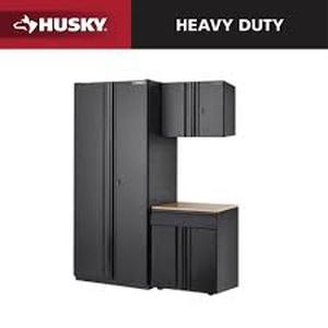 Husky 3-Piece Extra Wide Heavy Duty Welded Steel Garage Storage System  Customer Returns See Pictures