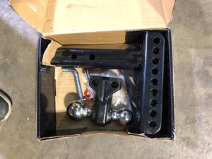 lot 36 image: TowSmart Class V, 14,000 lbs. 5-12 in. Drop to 5-12 in. Rise, Adjustable X-Mount Trailer Hitch Dual Ball Mount Customer Returns See Pictures