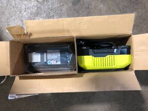 lot 50 image: RYOBI 40V Lithium-Ion 6.0 Ah Battery and Rapid Charger Starter Kit  Customer Returns See Pictures
