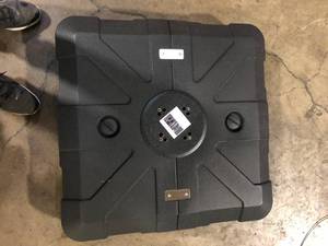lot 59 image: Crestlive Products 220 lbs. HDPE Patio Umbrella Base in Black  Customer Returns See Pictures