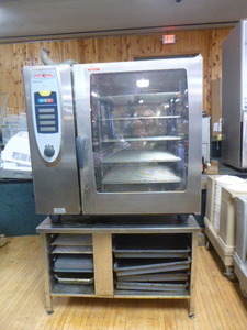 lot 34 image: Rational Combi Commercial Oven on Stainless Steel Stand