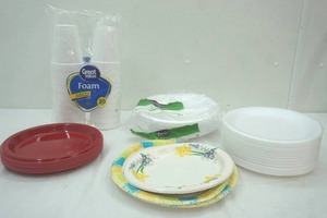 lot 22 image: disposable plates and cups