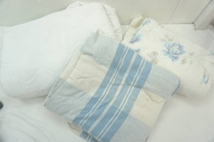 lot 39 image: (2ct) Blankets & (1ct) mattress pad 86x 92