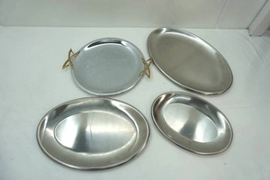 lot 72 image: Stainless Steel & Kromex Serving Trays