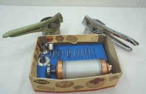 lot 74 image: Vintage Cookie Press and Potato Ricers