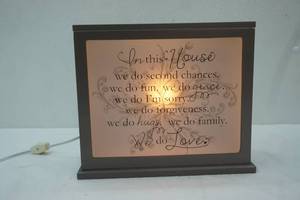 lot 120 image: In This House We Do Love Lighted Shadow Box 9x 10x4