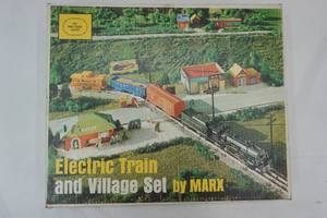lot 123 image: Vintage Louis Marx & Co. Electric Train Set wpaper Village