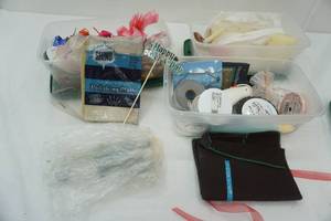 lot 133 image: 3 Small Totes With Craft Items