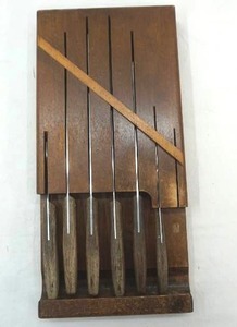 lot 191 image: Kitchen Knives and Wall Holder