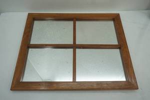 lot 211 image: Wooden Window Pane Mirror 22.5x18.5